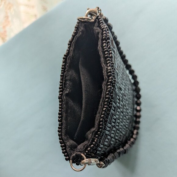 Vintage Black Beaded Phone/Cigarette/Tissue Pouch/Purse with Remove-able Strap - Picture 4 of 14